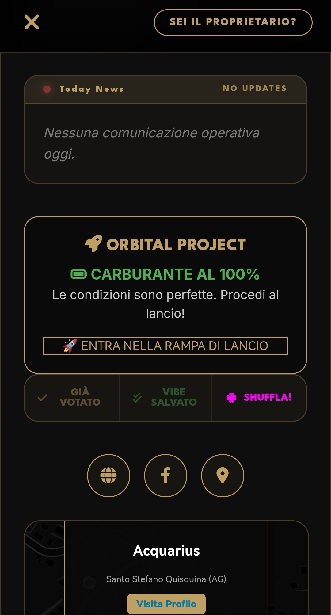 Interfaccia Shuffle Universe 6